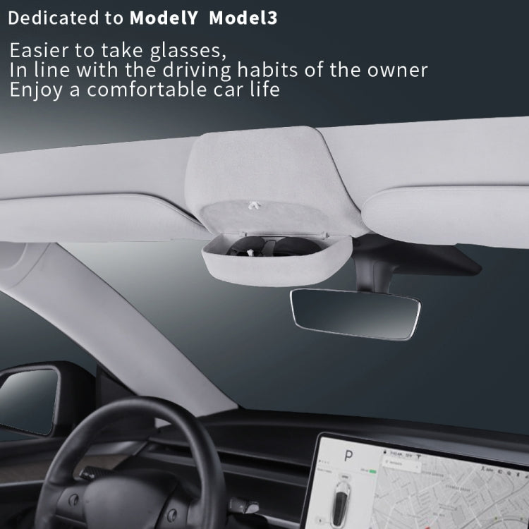 รถ Suede Wrap รุ่นแว่นตากันแดดกล่องเก็บสำหรับ Tesla รุ่น 3, Suede Wrap Version for Tesla Model 3