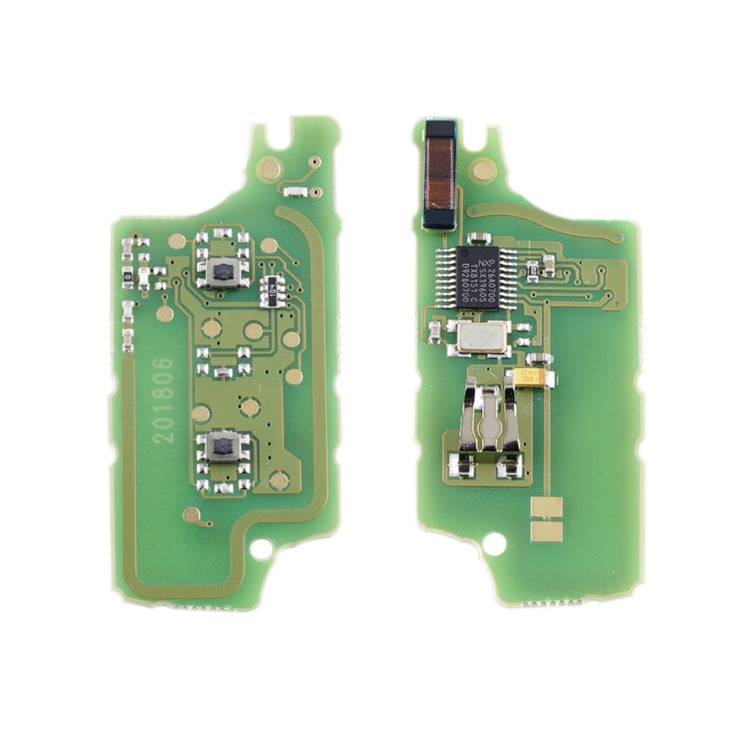 สำหรับ PEUGEOT 2 ปุ่มกุญแจรถควบคุมระยะไกลอัจฉริยะพร้อมชิปรวม PCF7961 และแบตเตอรี่และที่ยึดและใบมีดแบบ Slotted และสัญญาณ FSK ความถี่: 433MHz, For PEUGEOT FSK Signal