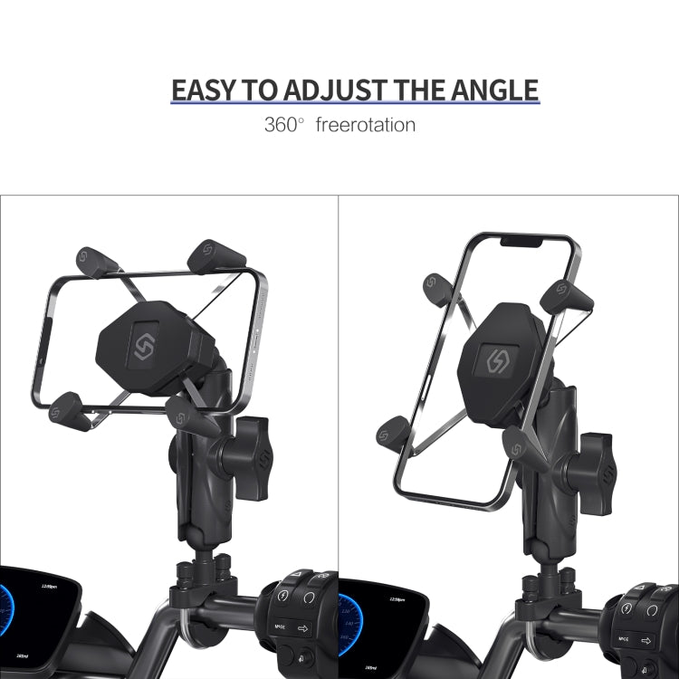 ZH-1558A1 ที่วางโทรศัพท์โลหะผสมอลูมิเนียมรูปตัว X แฮนด์รถจักรยานยนต์, ZH-1558A1