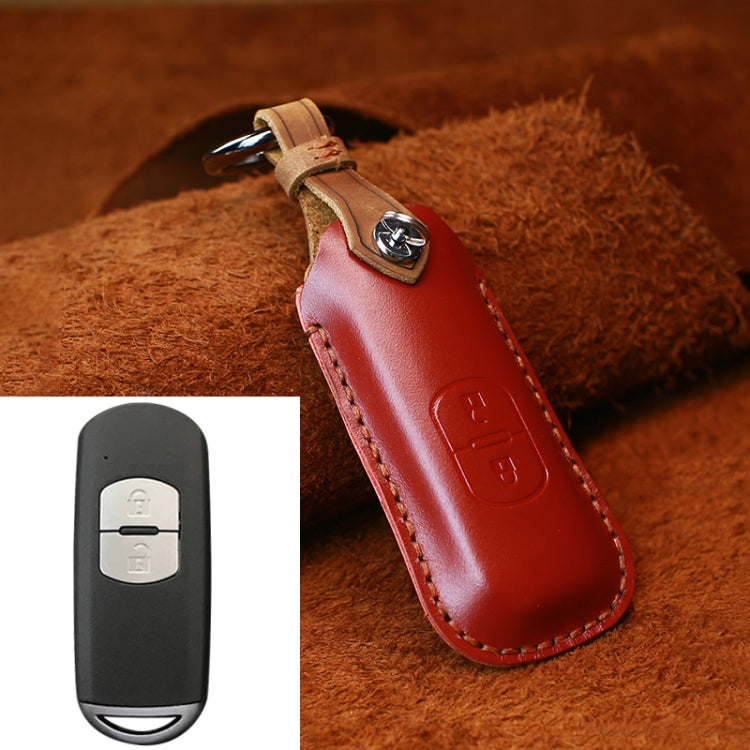 สำหรับมาสด้าเก่าสไตล์HallmoรถCowhideหนังป้องกันCover Key Case,2 ปุ่มรุ่น, Two Keys Version, For Mazda Old Style, For Mazda, For Mazda Old Style, Two Keys Version