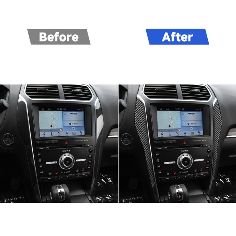 รถคาร์บอนไฟเบอร์ Central Control สติกเกอร์ตกแต่งสำหรับ Ford Explorer 2013-2019, ไดรฟ์ซ้าย, Central Control