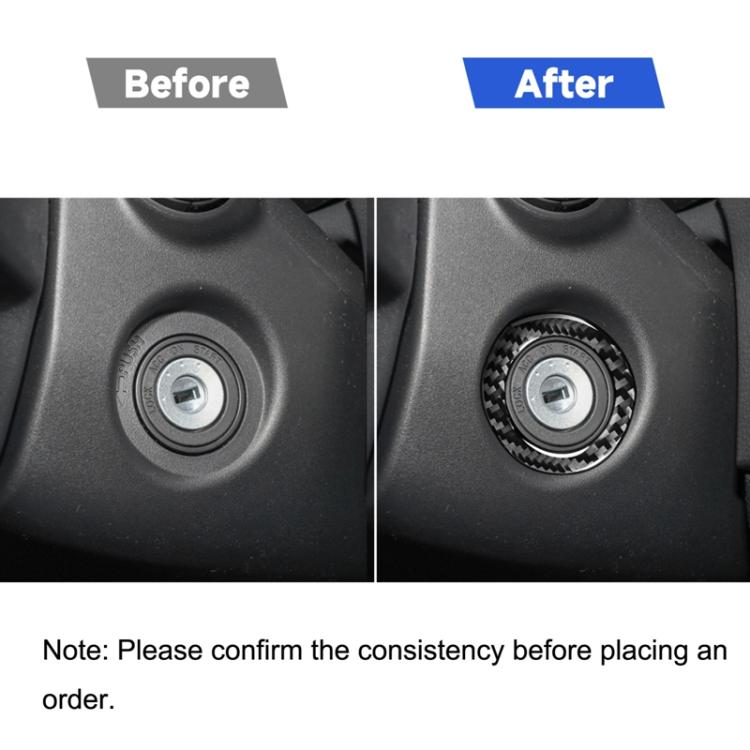 คาร์บอนไฟเบอร์กุญแจแหวนสติกเกอร์ตกแต่งสำหรับ Toyota Corolla / Levin 2014-2018, ซ้ายและขวา Universal, Ignition Key Ring