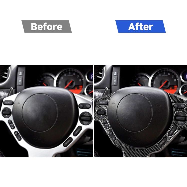 คาร์บอนไฟเบอร์พวงมาลัยปุ่มสติกเกอร์ตกแต่งสำหรับ Nissan GTR R35 2008-2016, ซ้ายและขวา Universal, Steering Wheel Buttons