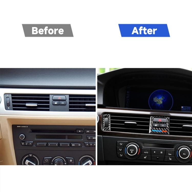 5 ชิ้นจับคู่ต่ำคาร์บอนไฟเบอร์รถแอร์ O Utlet ตกแต่งสติ๊กเกอร์สำหรับ BMW E90 / E92 / E93 2005-2012, Low Matching Air Outlet