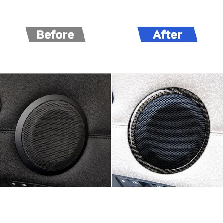 คาร์บอนไฟเบอร์รถแตรวงกลมสติกเกอร์ตกแต่งสำหรับ BMW E90 / E84 / 320i / 325i, Horn Circle