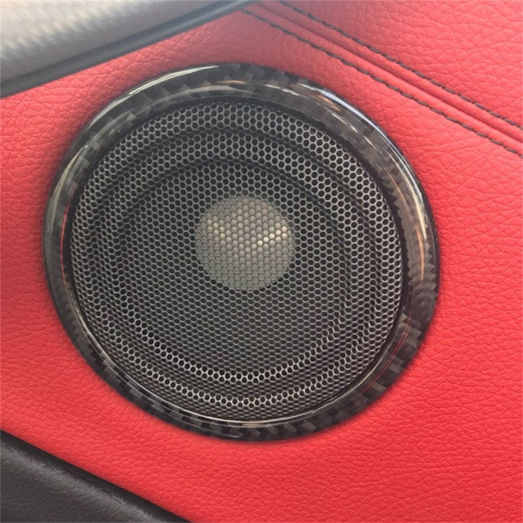 4 ชิ้นคาร์บอนไฟเบอร์รถแตรแหวนสติกเกอร์ตกแต่งสำหรับ BMW F30 20132018 / F34 20132017, Horn Ring(Three Color), Horn Ring