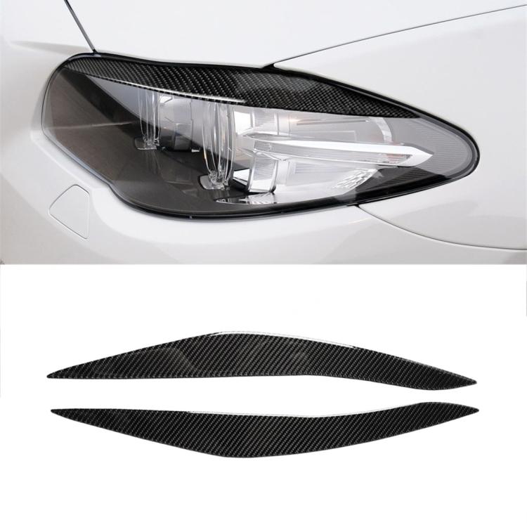 สามสีคาร์บอนไฟเบอร์รถยนต์โคมไฟคิ้วสติกเกอร์ตกแต่งสำหรับ BMW ซีรีส์ 5 F10 2010-2013, Lamp Eyebrow(Three Color), Lamp Eyebrow