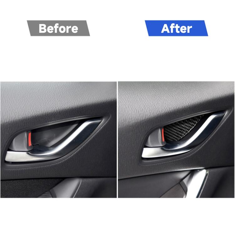 สติกเกอร์ตกแต่งชามประตูด้านในคาร์บอนไฟเบอร์รถยนต์สำหรับ Mazda ไดรฟ์ซ้ายและขวาสากล, Inner Door Bowl