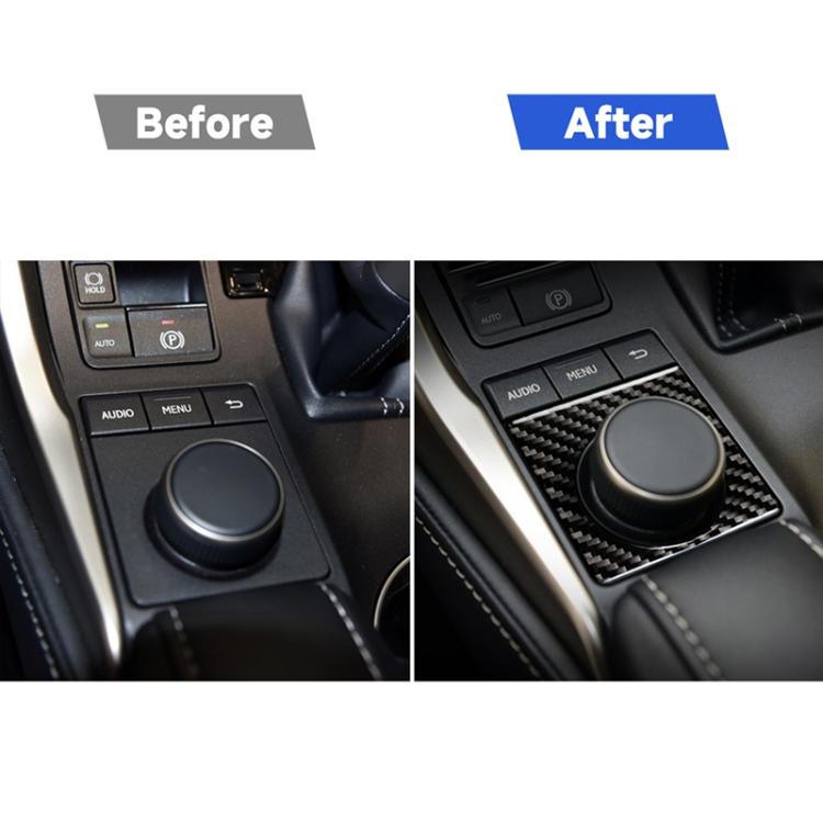 รถคาร์บอนไฟเบอร์ลูกบิดสติกเกอร์ตกแต่งสำหรับเล็กซัส NX200 / 200 ครั้ง / 300 ชั่วโมง 2014-2021, ไดรฟ์ซ้ายและขวาสากล, Knob