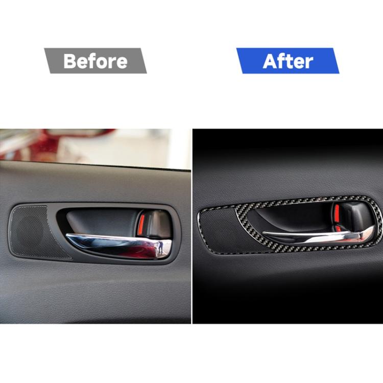 รถคาร์บอนไฟเบอร์ด้านหลังประตูสติกเกอร์ตกแต่งสำหรับ Lexus IS250 300 350C 2006-2012, ซ้ายและขวา Universal, Rear Door Handle