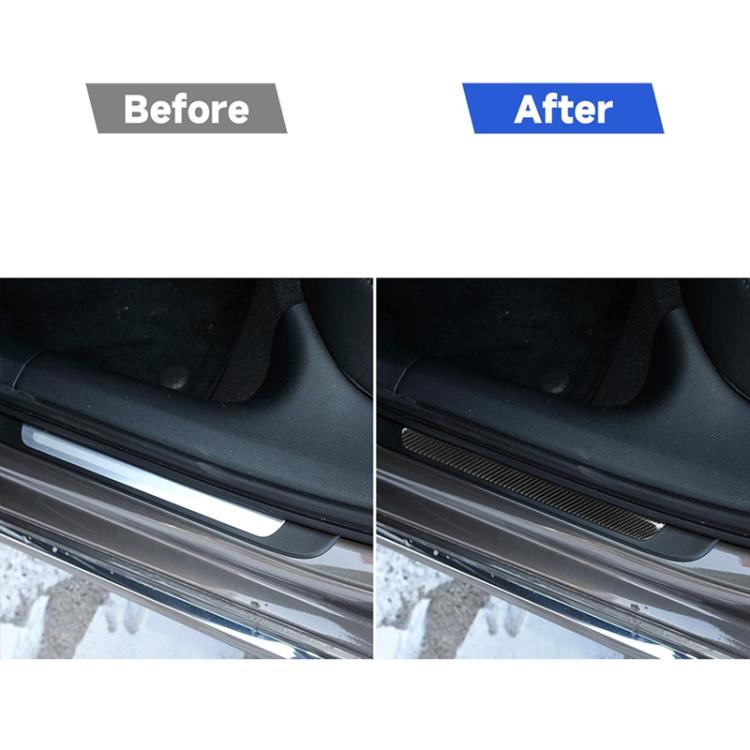 คาร์บอนไฟเบอร์เกณฑ์สติกเกอร์ตกแต่งสำหรับ Audi A6 S6 C7 A7 S7 4G8 2012-2018, ซ้ายและขวา Universal, Threshold