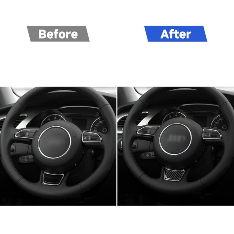 คาร์บอนไฟเบอร์พวงมาลัยสติกเกอร์ตกแต่งสำหรับ Audi A6 S6 C7 A7 S7 4G8 2012-2018, ซ้ายและขวา Universal, Steering Wheel