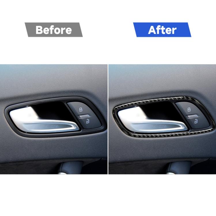 คาร์บอนไฟเบอร์ประตูกรอบตกแต่งสติกเกอร์สำหรับ Audi TT 8n 8J MK123 TTRS 2008-2014, ซ้ายและขวา Universal, Door Handle Frame