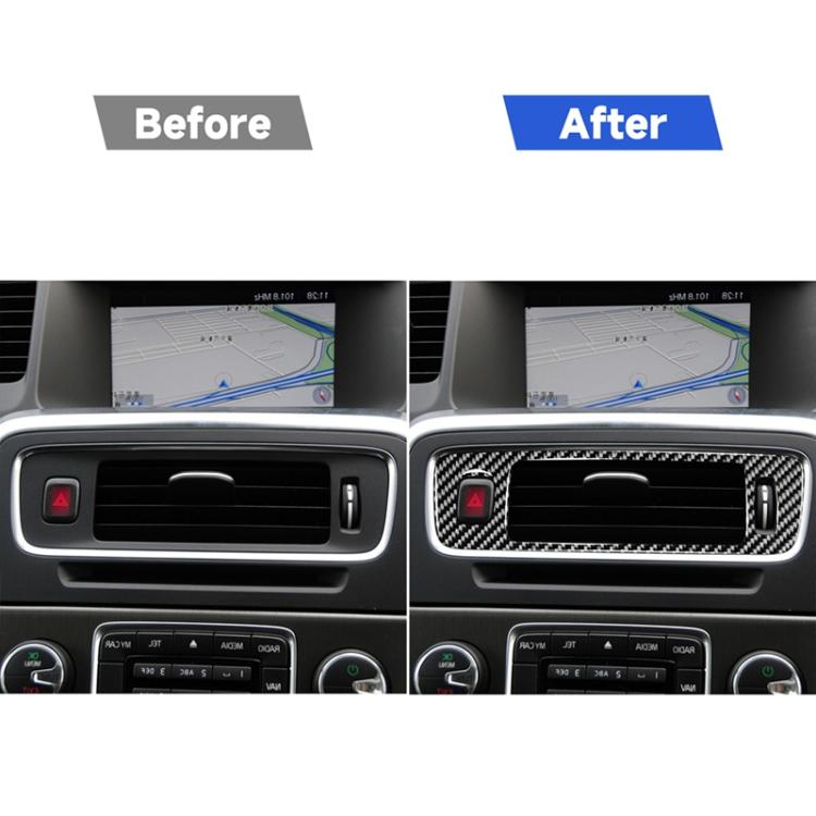 คาร์บอนไฟเบอร์ Central Control ด้านล่าง Air Outlet ตกแต่งสติกเกอร์สำหรับ Volvo V60 2010-2017/S60 2010-2018, ขวา, Central Control Below Air Outlet, Right Drive