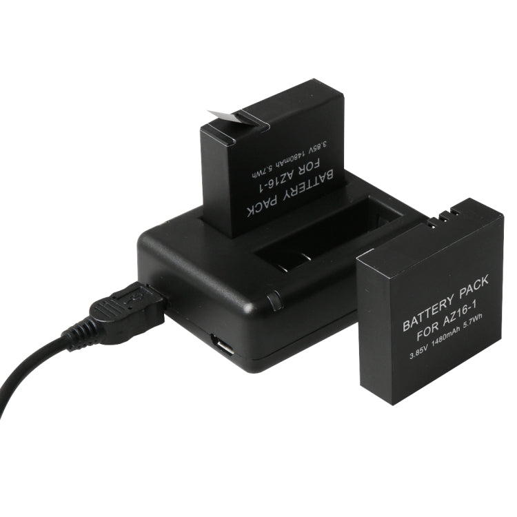 BC-AZ16 กล้องดิจิตอล USB เครื่องชาร์จแบตเตอรี่คู่สำหรับ Xiaomi Xiaoyi II 4K, For Xiaomi Xiaoyi II 4K