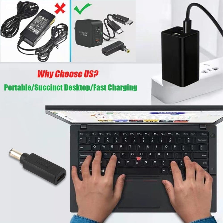 USB-C / Type-C ตัวเมียถึง 6.0 x 1.4 มม. ปลั๊กอะแดปเตอร์ตัวผู้ เชื่อมต่อ สำหรับแล็ปท็อป Sony, 6.0 x 1.4mm