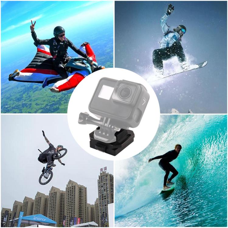 GP193 หมวกกันน็อคอลูมิเนียมอัลลอยด์ขาตั้งเซลฟี่สำหรับ GoPro HERO 1/2/3/3 + / 4/5 เซสชัน / 6/7, Xiaoyi และกล้องกีฬารุ่น 4K 2, GP193