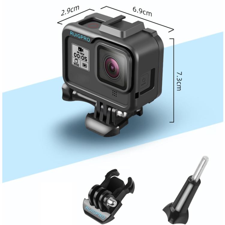 RUIGPRO สำหรับ GoPro HERO8 Black Standard Border PC กรอบ ABS Mount เคสป้องกัน