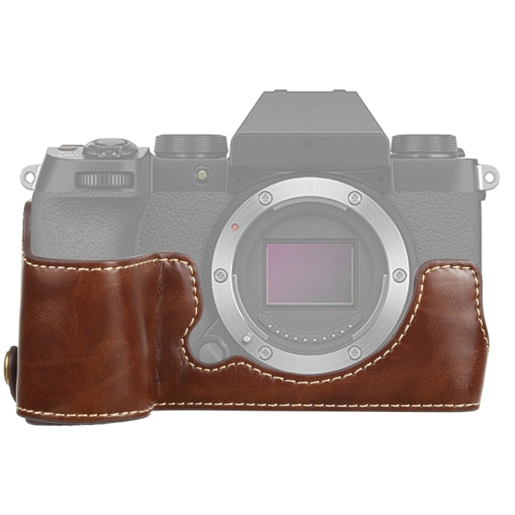 1/4 นิ้วด้ายหนัง PU กล้อง ฐานครึ่งเคสสำหรับ FUJIFILM X-S10, For FUJIFILM X-S10, Fr FUJIFILM X-S10