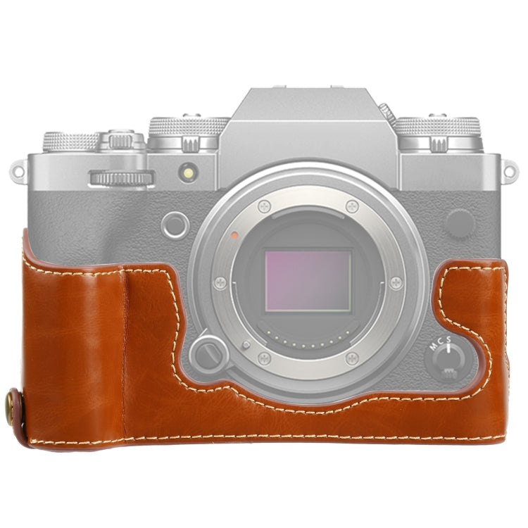 1/4 นิ้วด้ายหนัง PU กล้อง ฐานครึ่งเคสสำหรับ FUJIFILM X-T4, For FUJIFILM X-T4