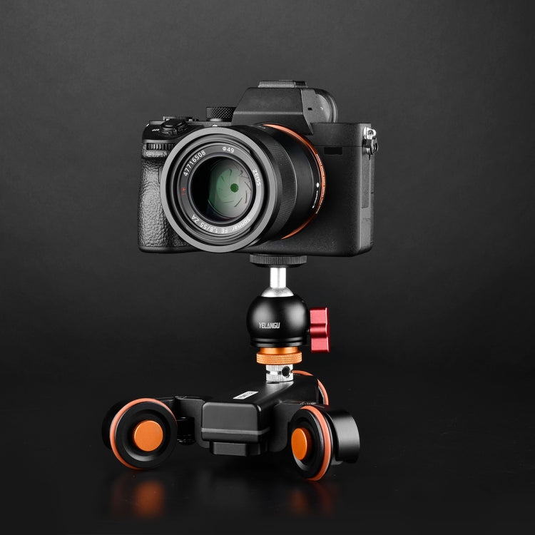 YELANGU L4X-BC กล้องล้อ Dolly II Electric Track Slider 3 ล้อรอก Rolling Dolly รถ Ballhead, โหลด: 3 กก., L4X-BC