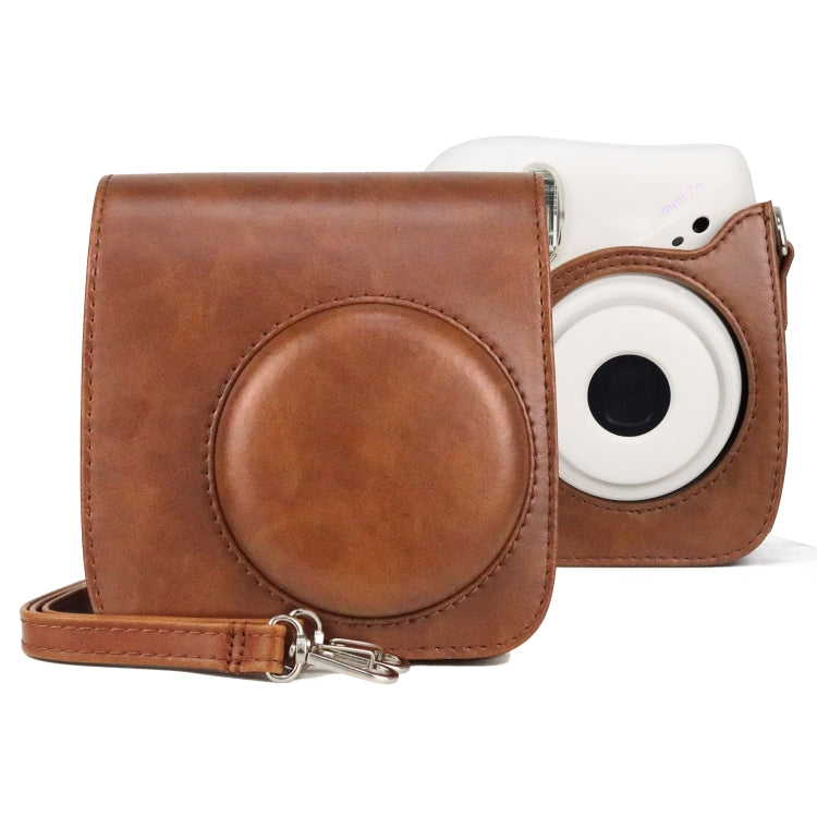 Retro Full Body PU Leather Case กระเป๋ากล้องพร้อมสายรัดสำหรับ FUJIFILM instax mini 7+, For FUJIFILM Instax Mini 7+