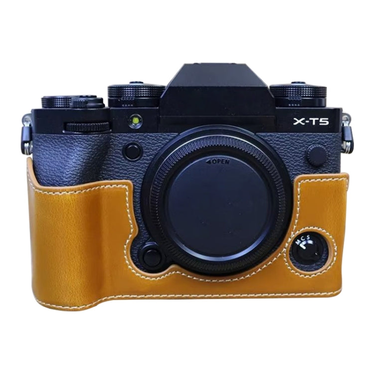สำหรับ FUJIFILM X-T5 ด้ายหนัง PU ขนาด 1/4 นิ้ว กล้อง ฐานครึ่งเคส, For FUJIFILM X-T5