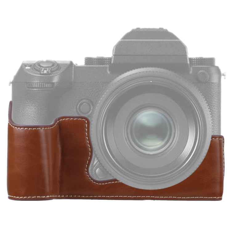 1/4 นิ้วด้ายหนัง PU กล้อง ฐานครึ่งเคสสำหรับ FUJIFILM GFX 50S, For FUJIFILM GFX 50S