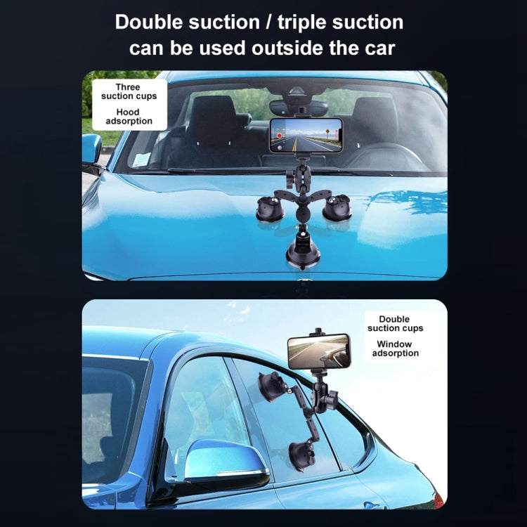 ถ้วยดูดแบบสามขา แรงเสียดทานที่ชัดเจน มายากล แขนยึดโทรศัพท์, Tri-leg Suction Cup Magic Arm