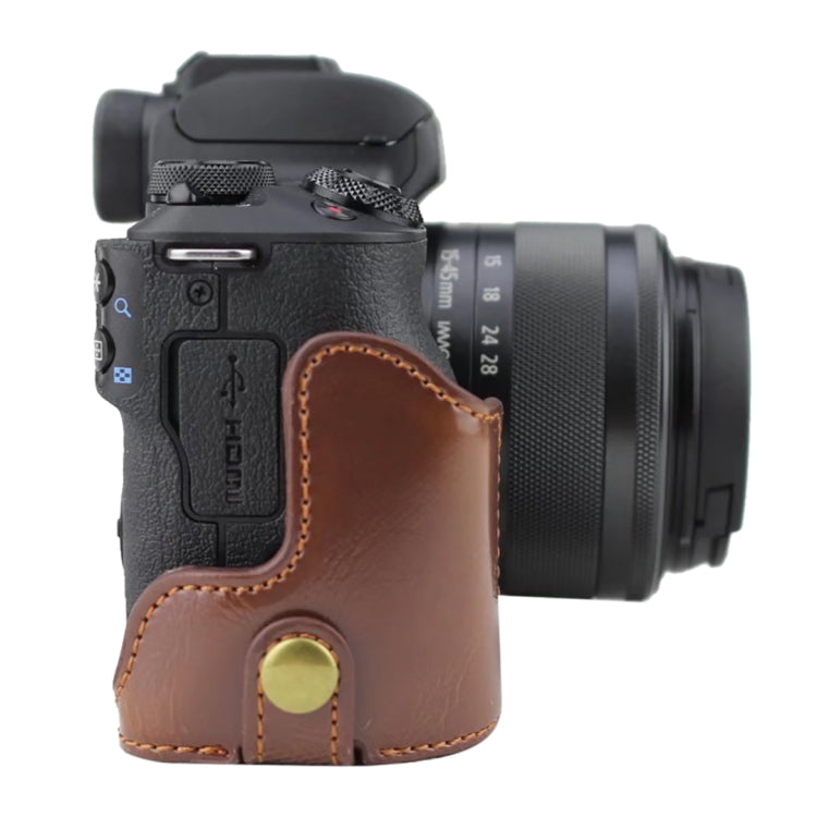 1/4 นิ้วด้ายหนัง PU กล้อง ฐานครึ่งเคสสำหรับ Canon EOS M50 / M50 Mark II, For Canon EOS M50