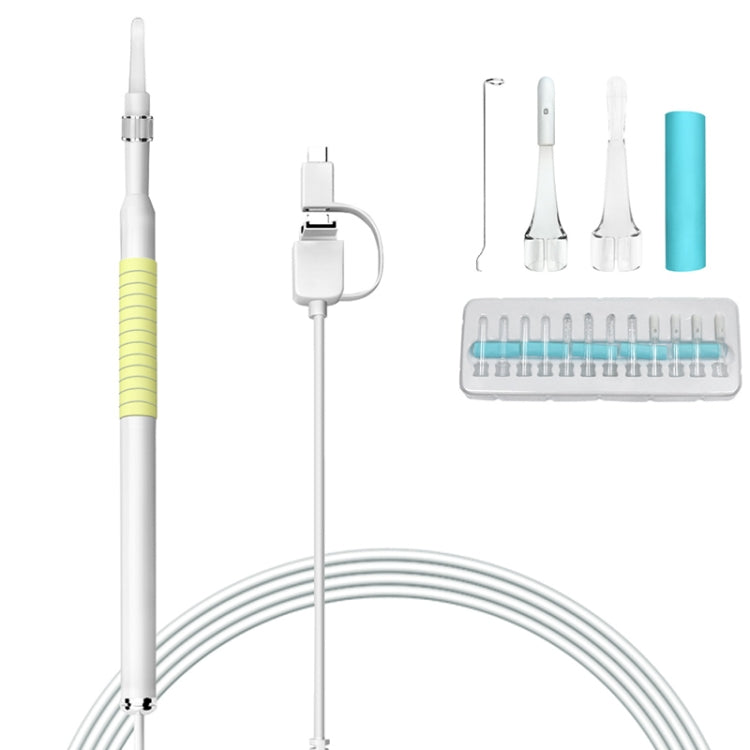 I98 1.3 ล้าน HD Visual Earwax เครื่องมือทำความสะอาด Borescope พร้อมไฟ LED 6 ดวง, เส้นผ่านศูนย์กลางเลนส์: 5.5 มม.