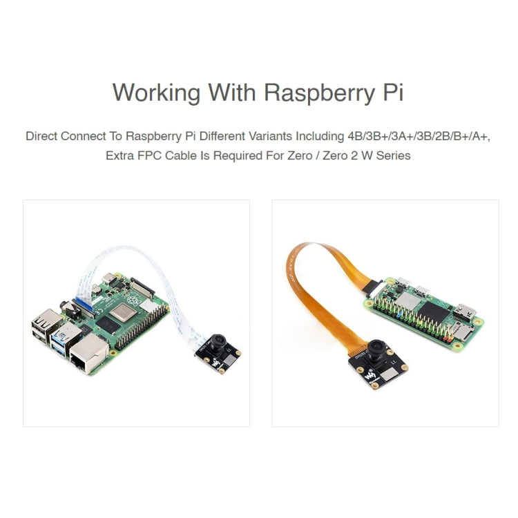 Waveshare OV9281-120 โมดูลกล้องโมโน 1MP สำหรับ Raspberry Pi, ชัตเตอร์ทั่วโลก, OV9281-120 Module