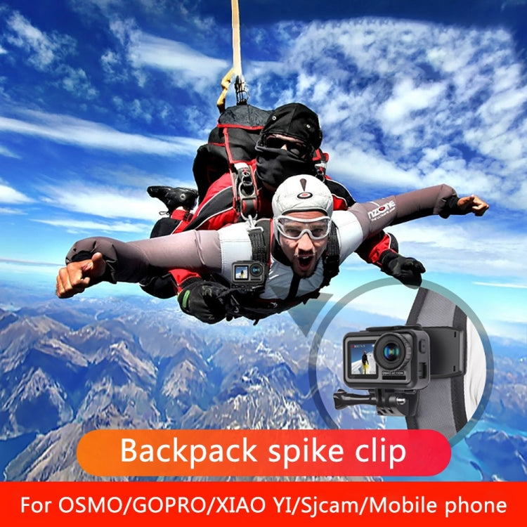 RUIGPRO กระเป๋าเป้สะพายหลังหมุนได้ 360 องศา Rec-Mounts คลิปหนีบ Mount พร้อมสกรูสำหรับ GoPro HERO9 Black / HERO8 Black / 7/6/5/5 เซสชัน / 4 เซสชัน / 4/3+ / 3/2/1, DJI Osmo Action, Xiaoyi และกล้องแอ็คชั่นอื่นๆ, 360 Degree Rotation Clip