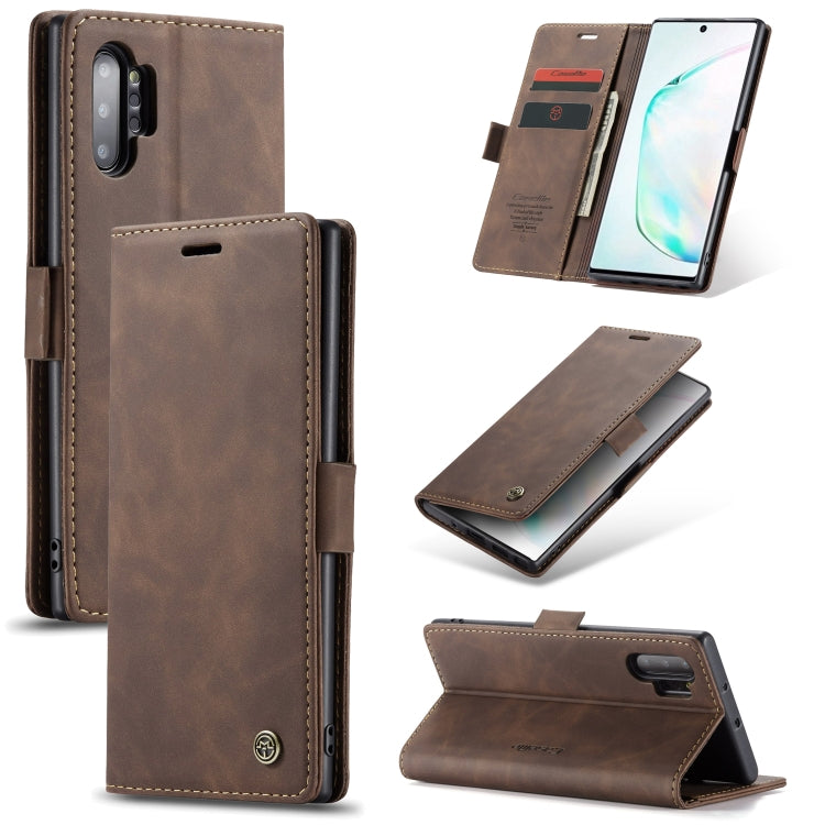 CaseMe-013 ซองหนังพลิกแนวนอนมัลติฟังก์ชั่นพร้อมช่องใส่การ์ด & ตัวยึด & กระเป๋าสตางค์สำหรับ Galaxy Note 10+, For Galaxy Note 10+