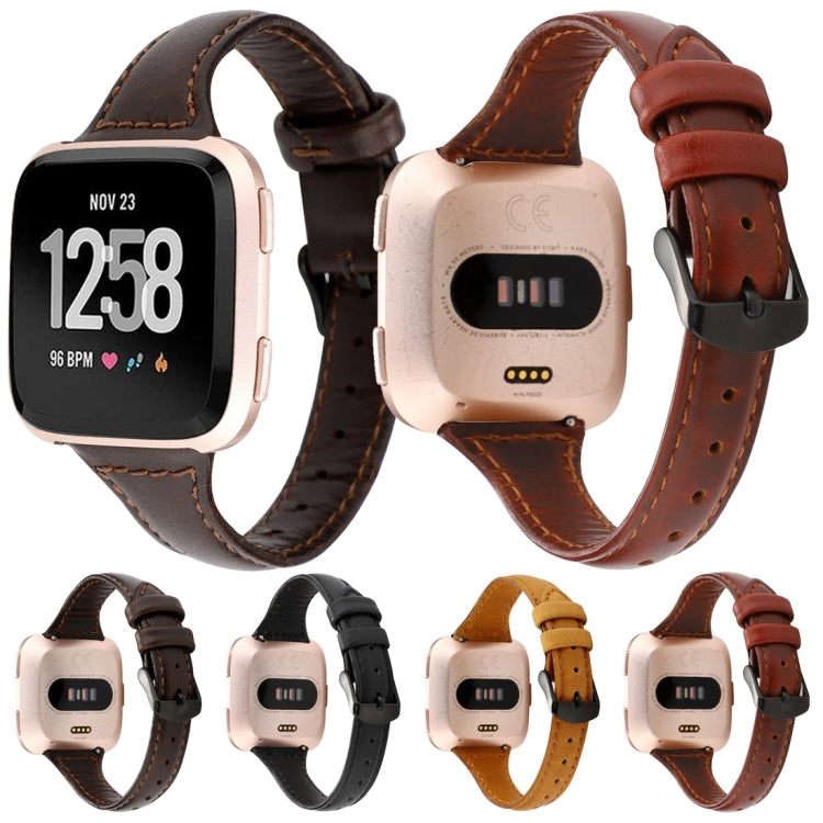 สำหรับ Fitbit Versa razy Horse Texture สายหนังแท้