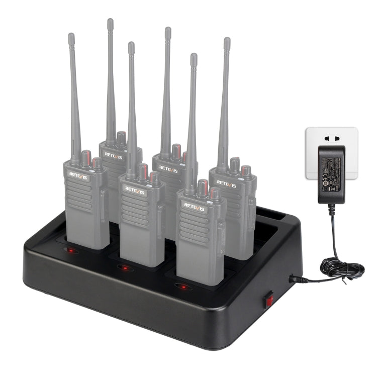 RETEVIS RTC29 Multi-function เปลี่ยนสล็อต Six-Way Walkie Talkie Charger สำหรับ Retevis RT29, RTC29