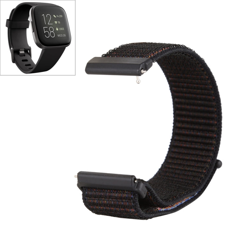 สายนาฬิกาไนลอนพร้อมตัวยึดตะขอและห่วง, For Fitbit Versa / Versa 2