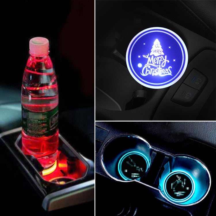 รถคริลิคที่มีสีสันที่ชาร์จ USB ถ้วยน้ำ Groove LED บรรยากาศแสง, Bell, Santa Claus, Christmas Deer, Christmas Hat, Christmas Tree, Christmas, Glove, Socks, Snowflake, English Deer, English Christmas, English Tree