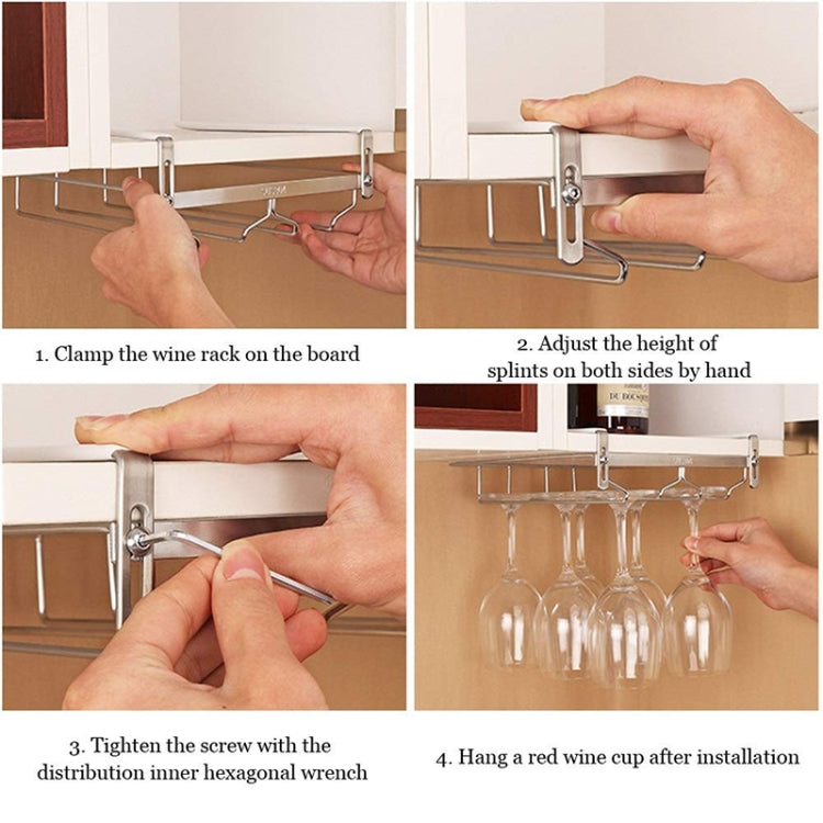 304 สแตนเลสแขวนชั้นวางแก้วไวน์ชั้นวางท่อระบายน้ำที่วางแก้ว, Cup Holder