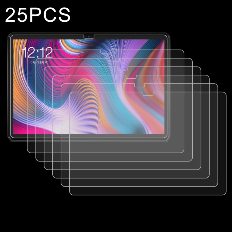 25 PCS 9H 2.5D ฟิล์มกระจกนิรภัยป้องกันการระเบิด, for LG G Pad 5 10.1 inch, for Teclast M20, for Teclast M30, for Huawei MatePad Pro 10.8, for Teclast P80 Pro, for Teclast T8, for Teclast T30