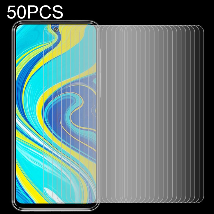 50 PCS 0.26mm 9H ความแข็งพื้นผิว 2.5D ฟิล์มกระจกนิรภัยป้องกันการระเบิดครึ่งหน้าจอ, For Xiaomi Redmi Note 9 Pro, For Xiaomi Redmi Note 9 Pro Max, For Xiaomi Redmi K30, For Xiaomi MI 10 (50 PCS), For Xiaomi MI 10 Pro (50 PCS), For Xiaomi Redmi Note 9s