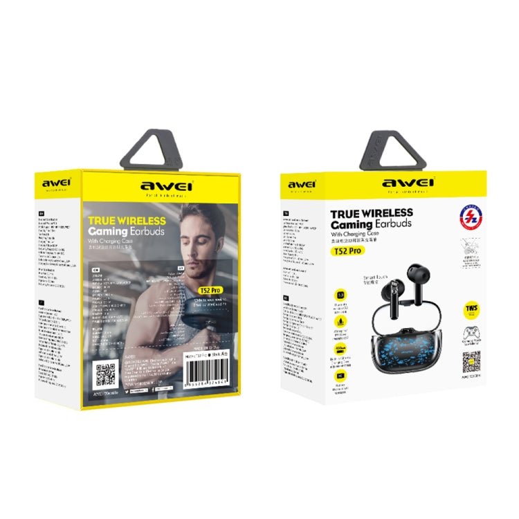 awei T52 Pro หูฟังบลูทูธสำหรับเล่นเกมไร้สาย True, T52 Pro(Starry Pattern), T52 Pro(Glass Pattern)