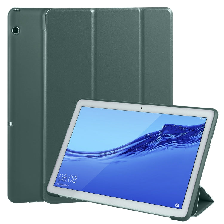 หนัง PU พลิกแนวนอน 3 พับ + เคส TPU รังผึ้งกันกระแทกพร้อมตัวยึด, For Huawei MediaPad M6 8.4 inch, For Huawei MediaPad M6 10.8 inch, For Huawei MatePad Pro 10.8 inch, Huawei MediaPad T5 10 inch