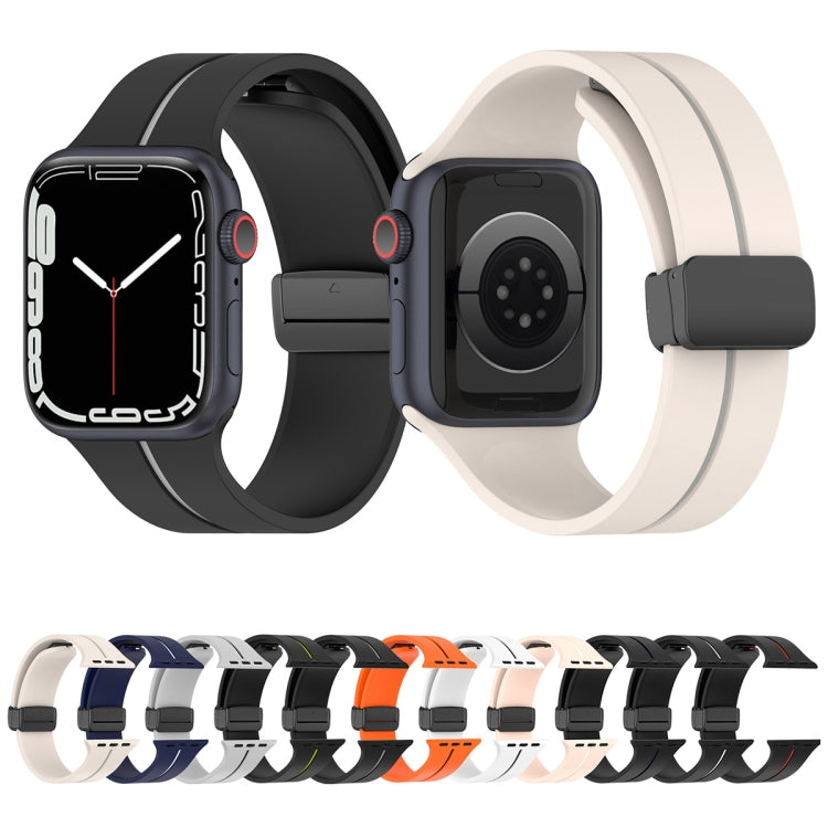 สายนาฬิกาซิลิโคนหัวเข็มขัดพับสองสี, For Apple Watch 5 40mm, For Apple Watch SE 2023 40mm, For Apple Watch 5 44mm, For Apple Watch 4 40mm