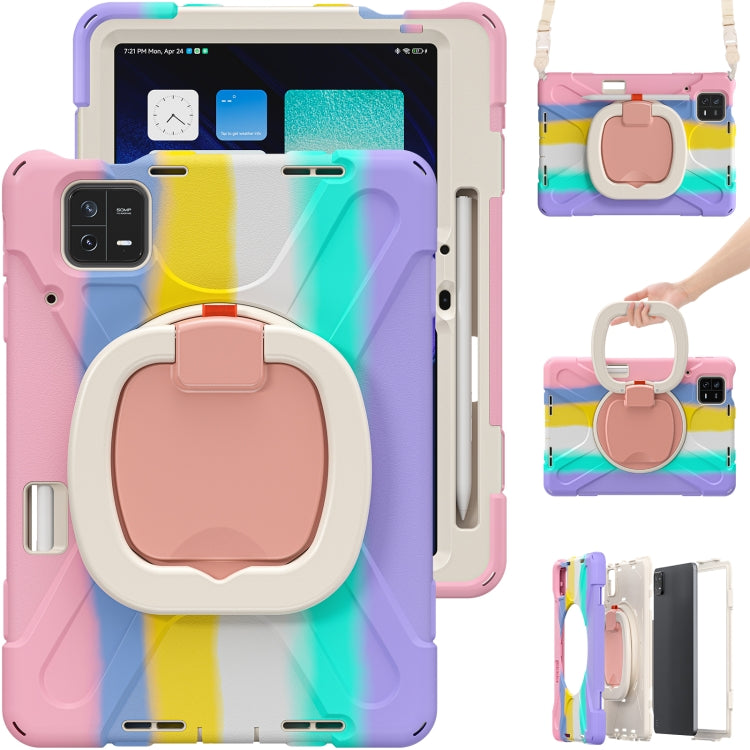 เคสแท็บเล็ตพีซีซิลิโคนไฮบริดพร้อมตัวยึดและสายคล้องไหล่, For Xiaomi Pad 6 / 6 Pro
