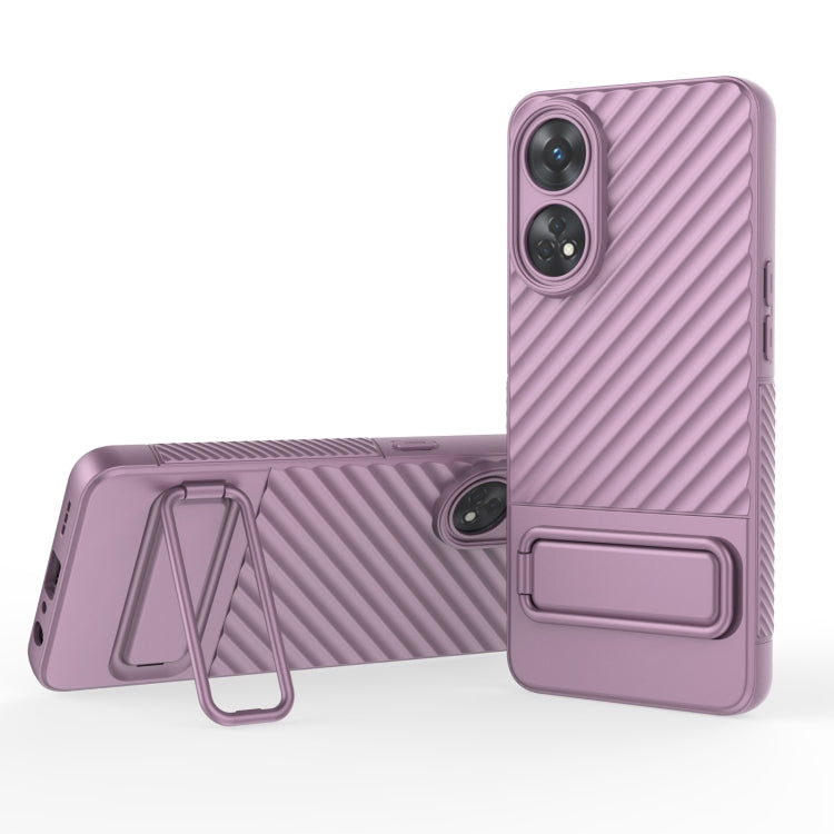 เคสโทรศัพท์ TPU เนื้อหยักพร้อมฟิล์มเลนส์, For OPPO Reno8 T 4G