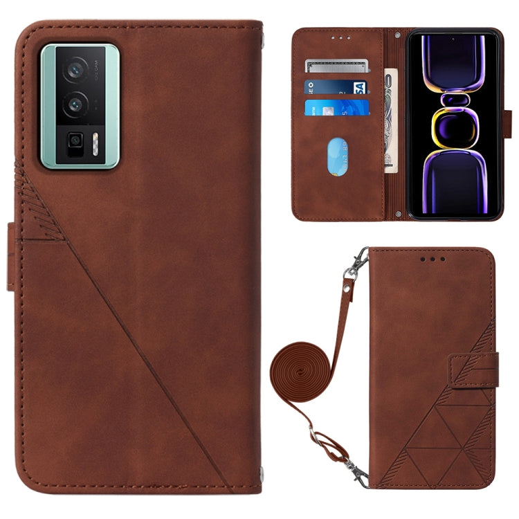 ซองใส่โทรศัพท์หนังพลิกลายนูน 3D ของ Crossbody, For Xiaomi Redmi Note 12S 4G Global, For Xiaomi Poco F5 5G/Redmi Note 12 Turbo, For Xiaomi Poco F5 Pro 5G/Redmi K60