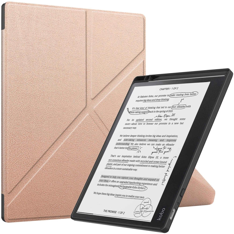 เคสสมาร์ทแท็บเล็ตหนัง TPU เปลี่ยนรูปสีทึบ, For Kobo Elipsa 2E
