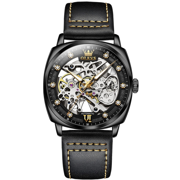 OLEVS 6651 Men Luminous Waterproof Hollow นาฬิกาจักรกล