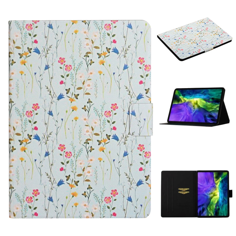 ซองหนังพลิกแนวนอนลายดอกไม้พร้อมช่องเสียบการ์ดและตัวยึด, For Samsung Galaxy Tab S6, For Amazon Kindle Fire 7 (2019), For Amazon Kindle Fire HD 8 (2020), For Amazon Kindle Fire HD 10, For iPad 5, For iPad 10.2, For iPad Pro 10.5 inch, For iPad Pro 11 2020